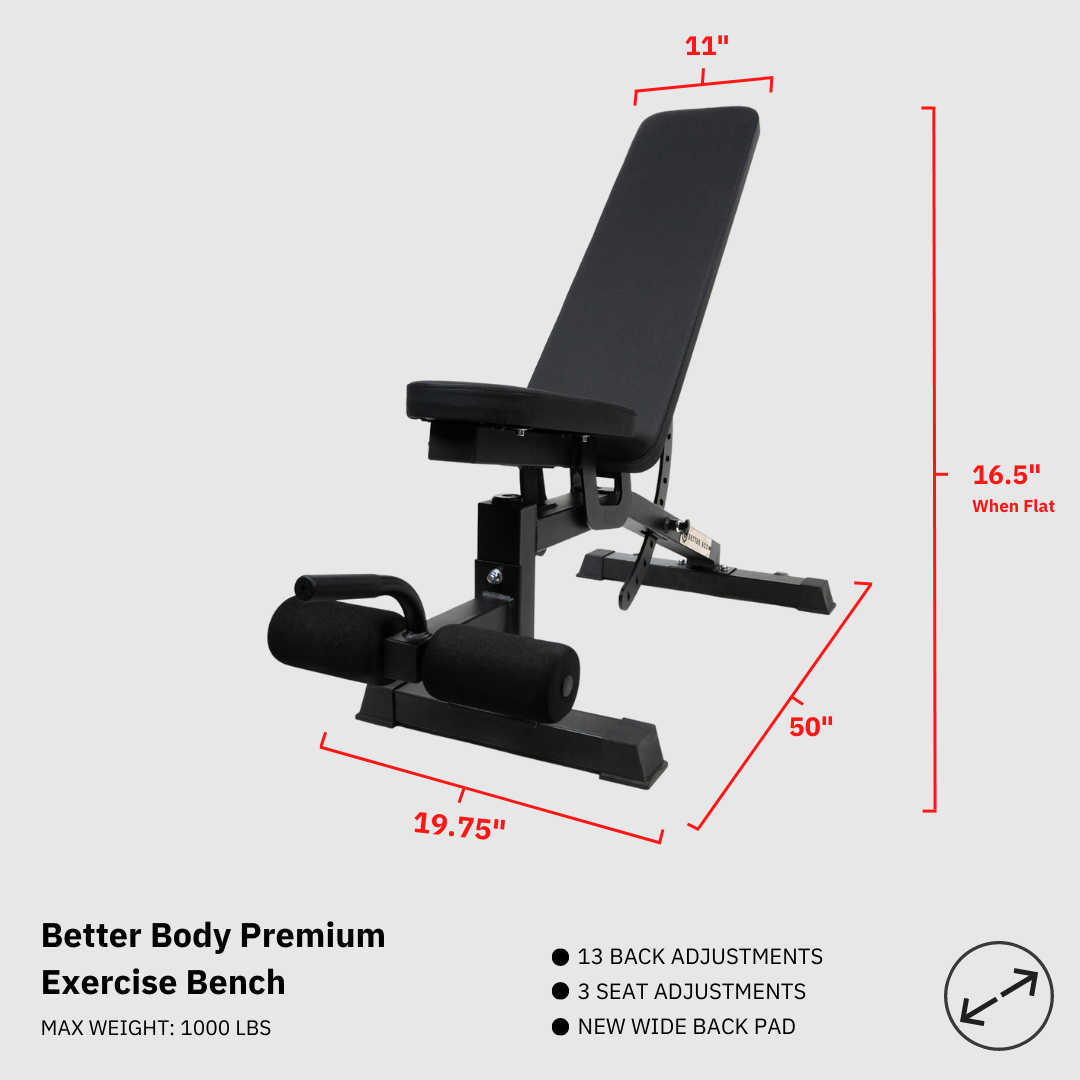 Better Body Pro Dumbbell + Premium Bench Bundle Footprint