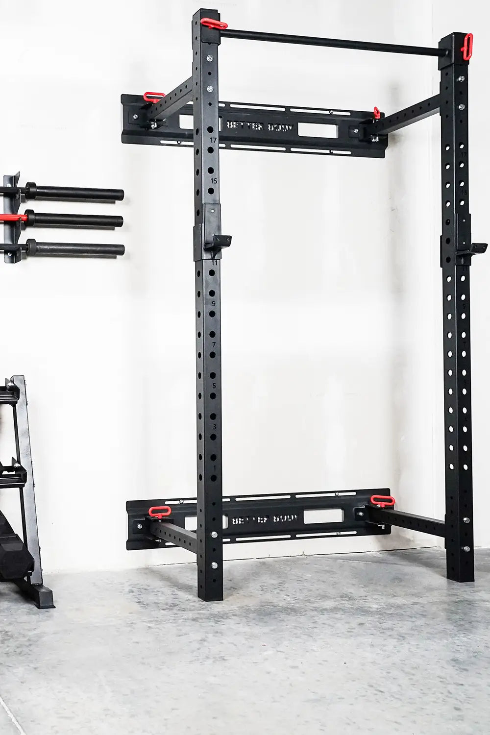 Diy Wall Rack Build Folding Squat Rack Better Body Foldable Squat
