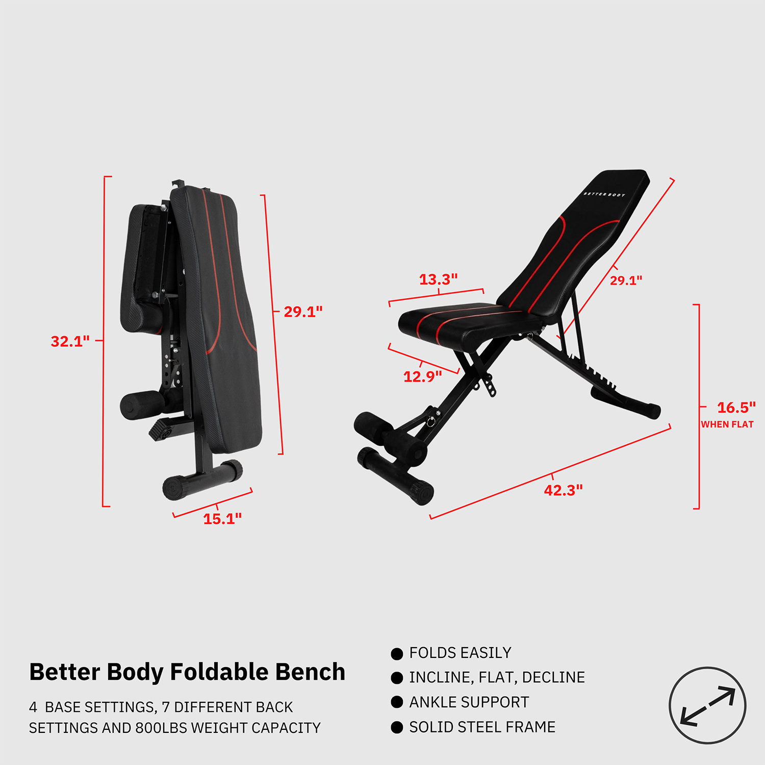 Better Body Foldable Bench Footprint