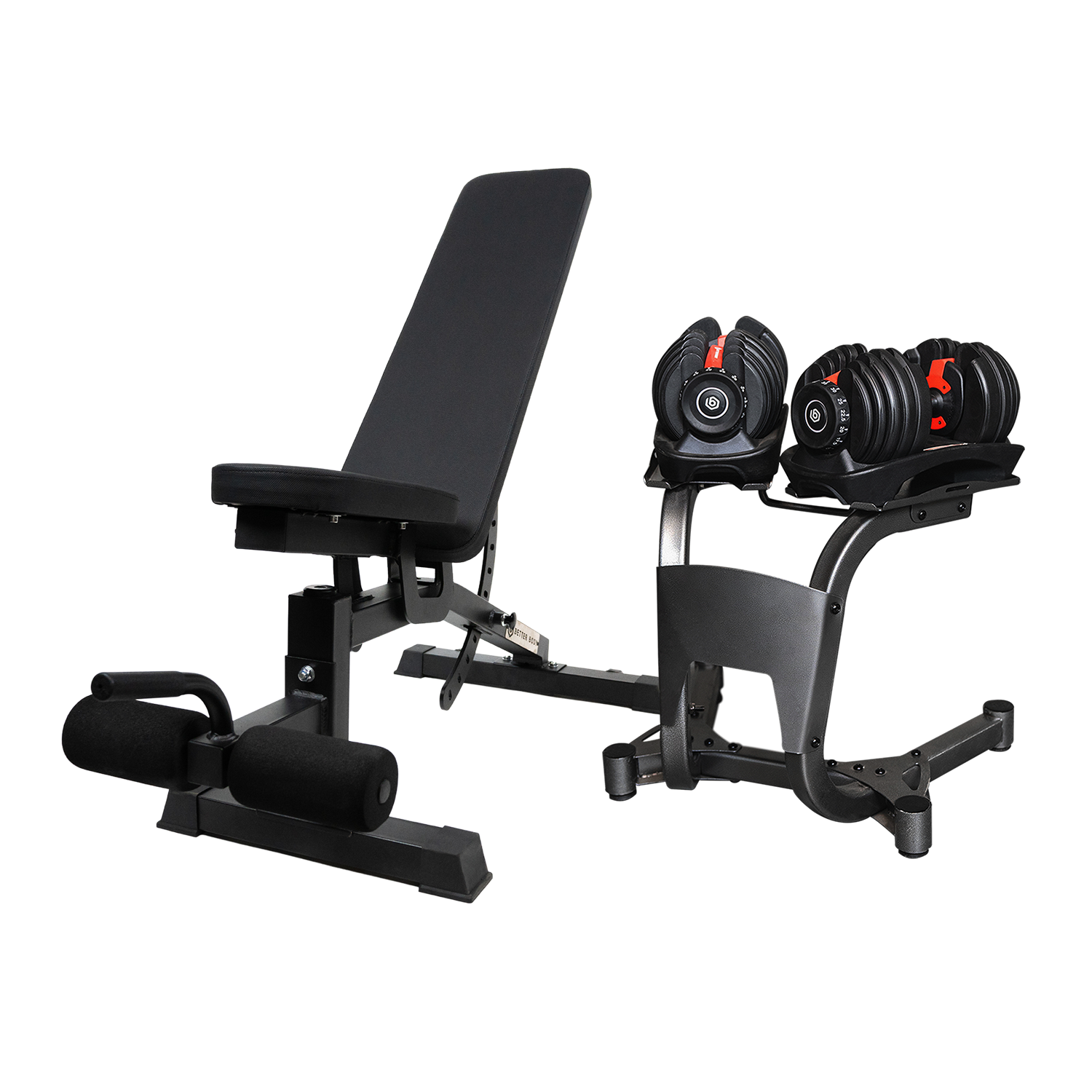 Pro Dumbbells, Rack & Premium Bench Bundle