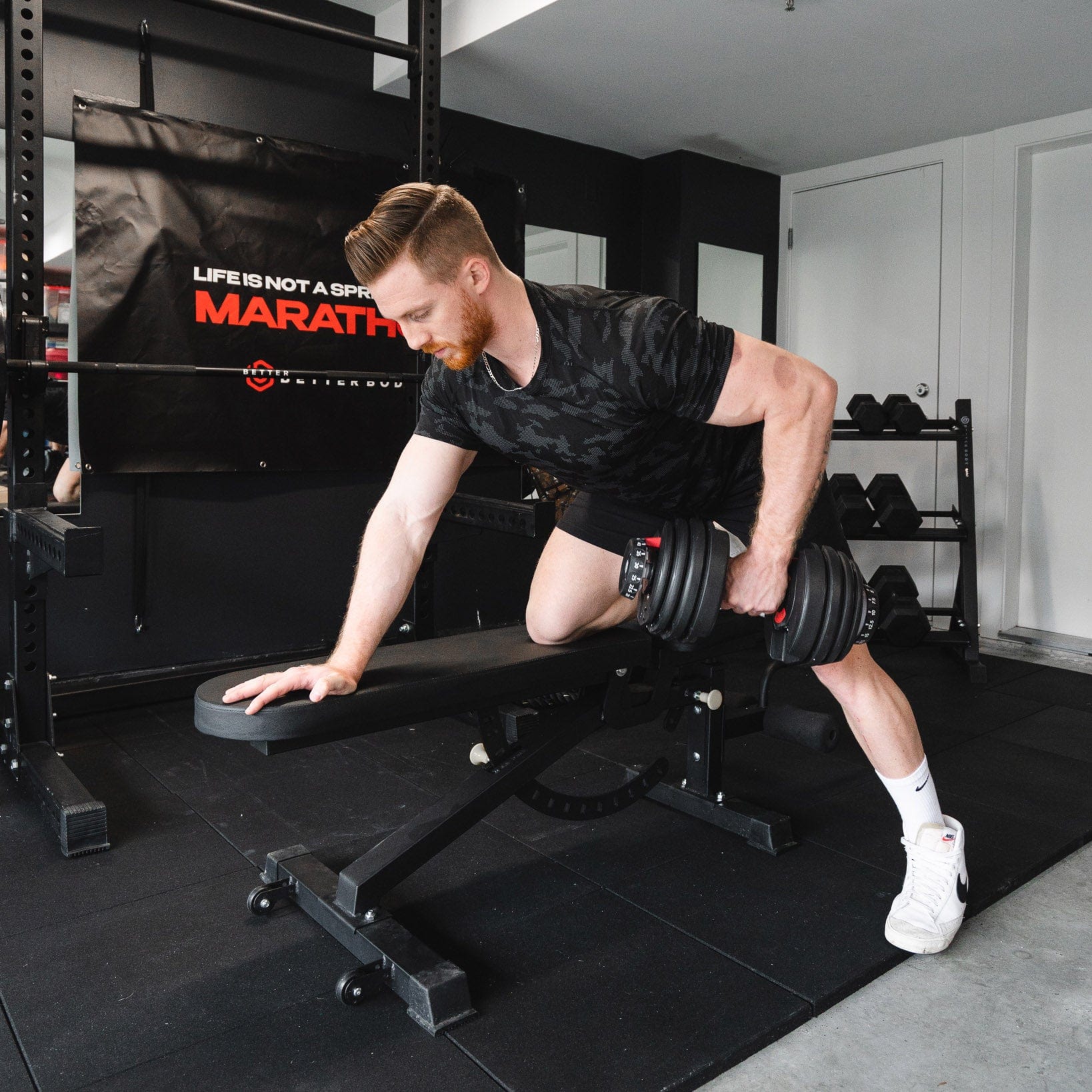Pro Dumbbells, Rack & Premium Bench Bundle