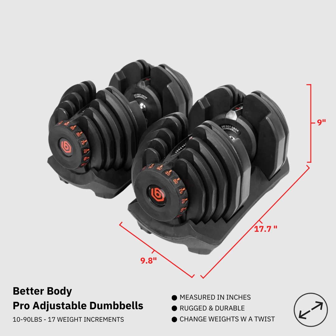 Better Body Pro Dumbbell Set 10 90lbs Better Body Equipment Canada
