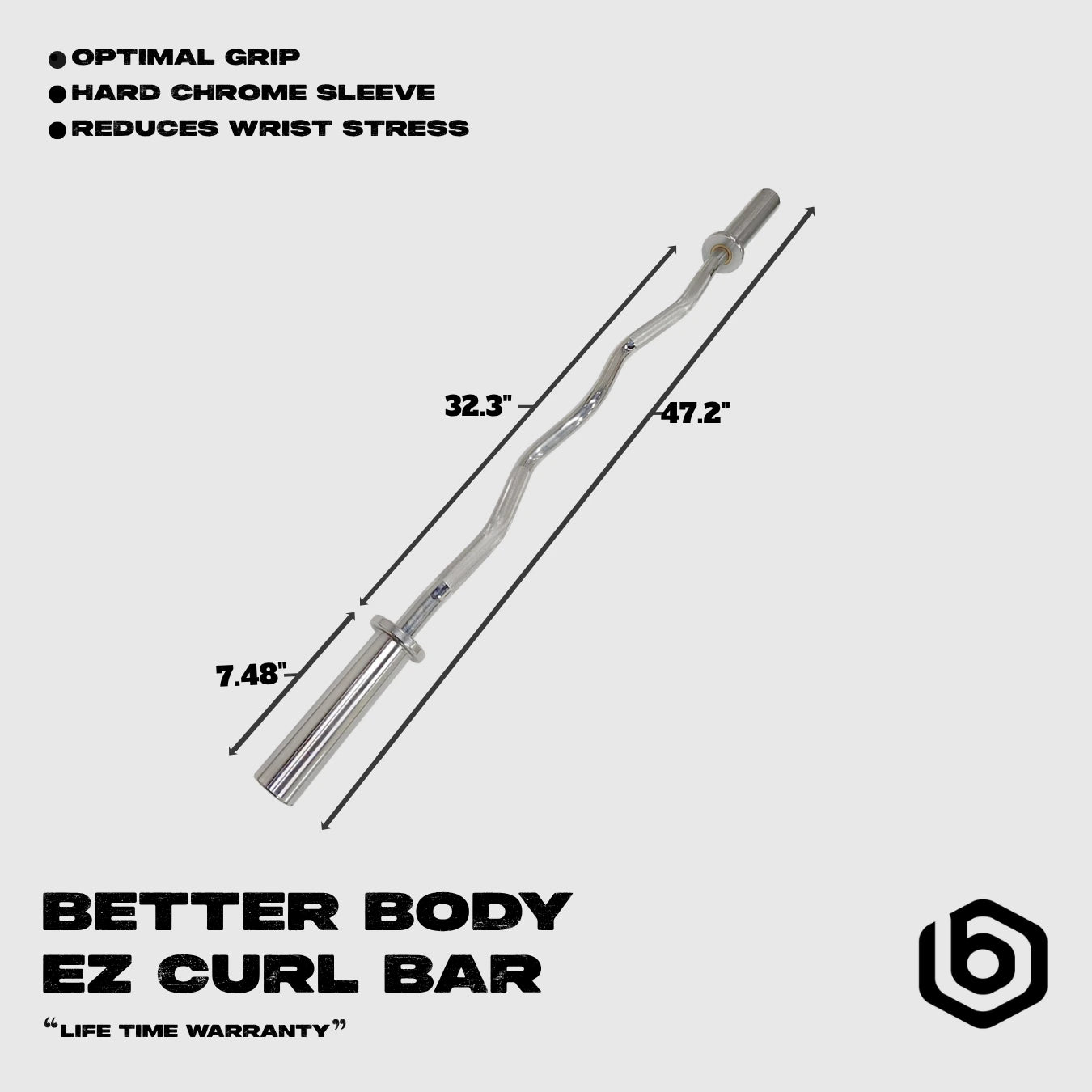 Better Body E-Z Curl Bar Footprint
