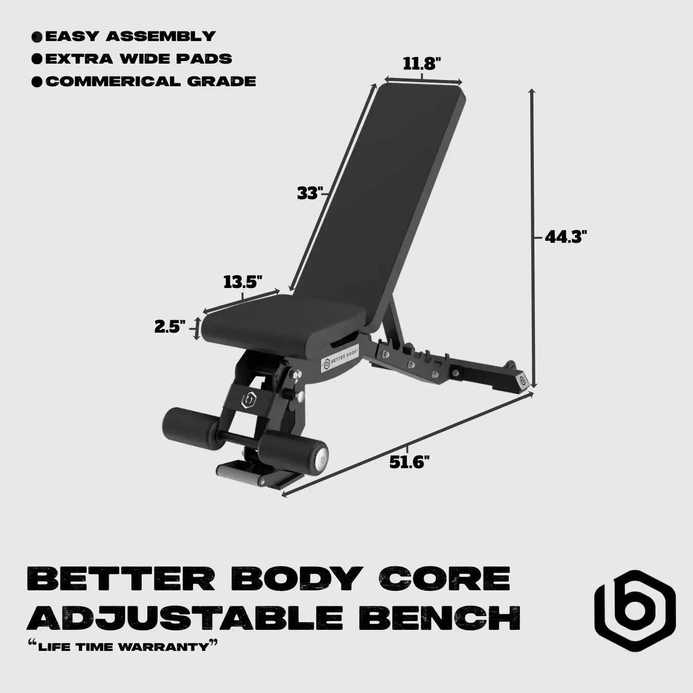 Core Adjustable Bench Footprint
