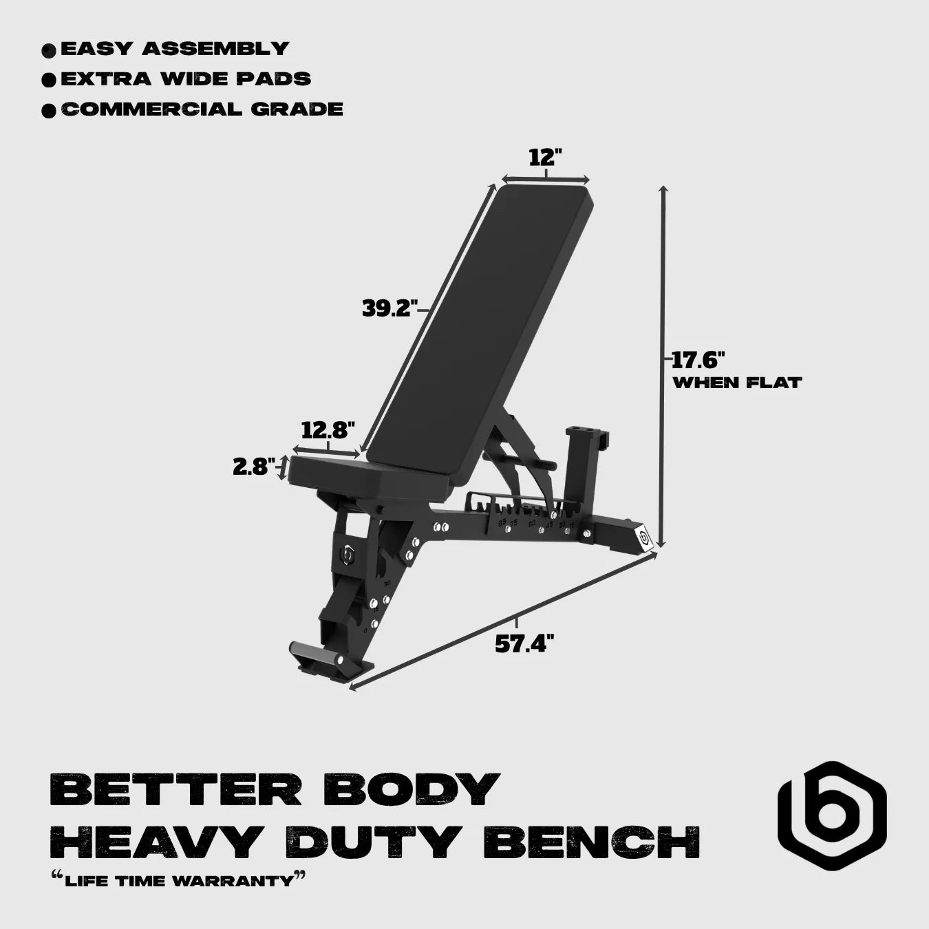 Better Body Heavy Duty Bench Footprint