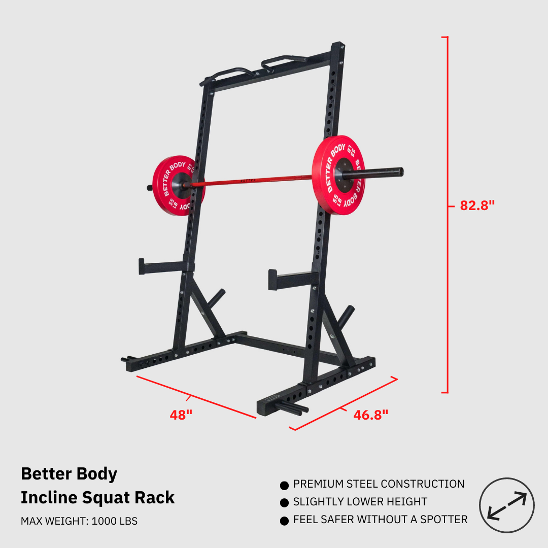 Better Body Power Bundle with Incline Squat Rack | 5-45lbs Footprint