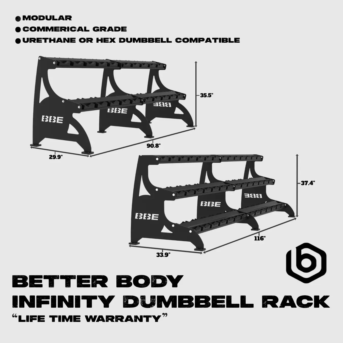 Infinity Rack, With Dumbbells Footprint
