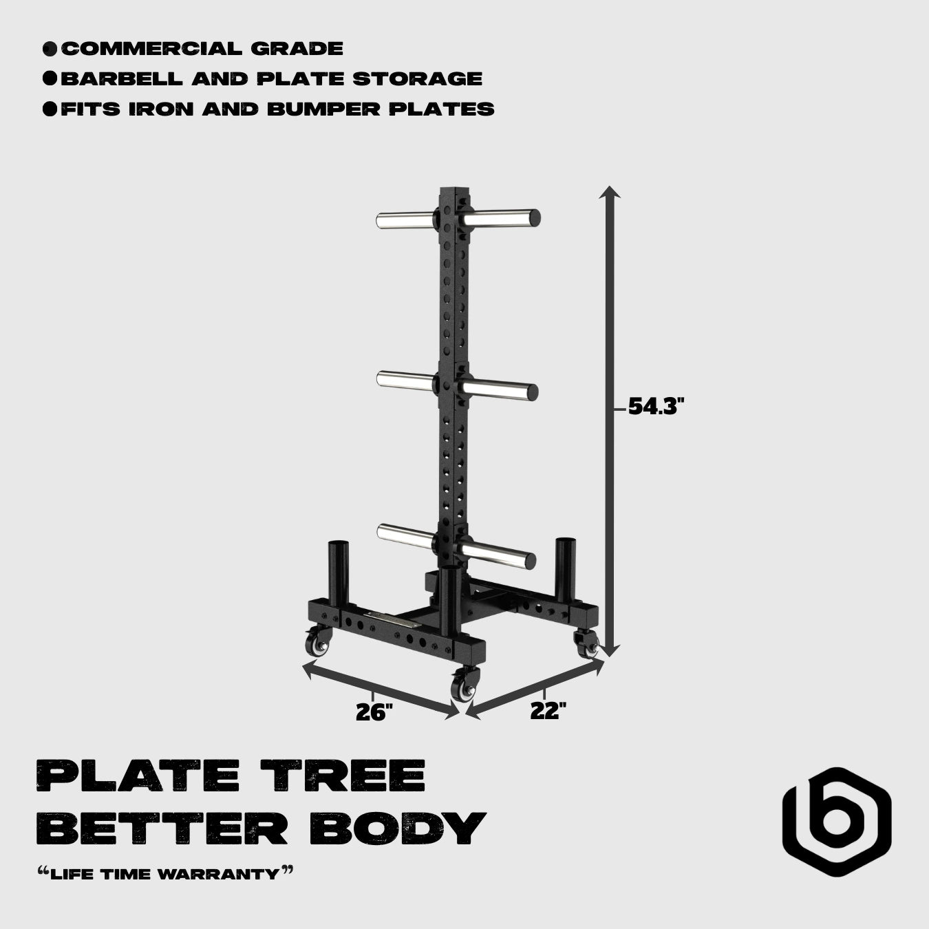 Plate Tree and Barbell Rack 2.0 Footprint