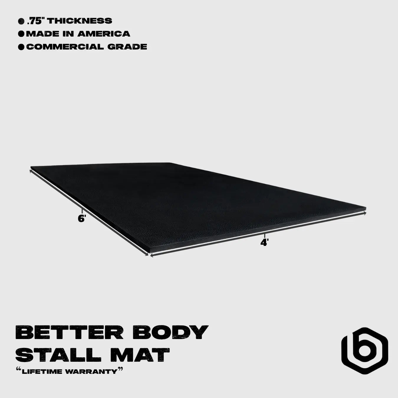Better Body Rubber Stall Mats (4x6) Footprint