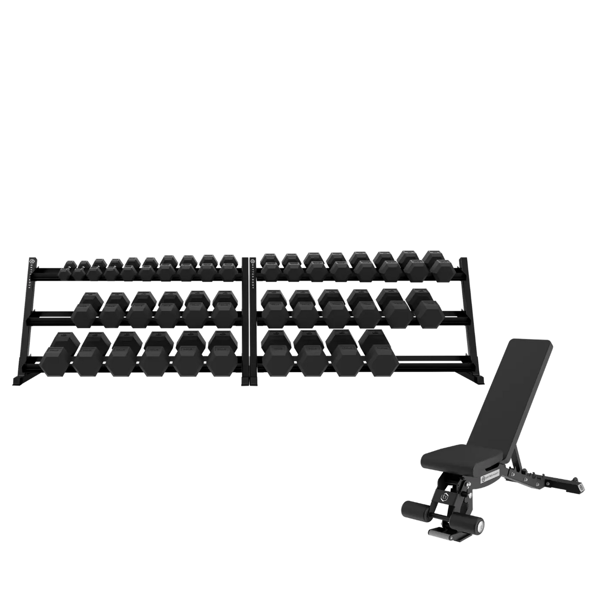 Hex Dumbbell Set & Bench Bundle