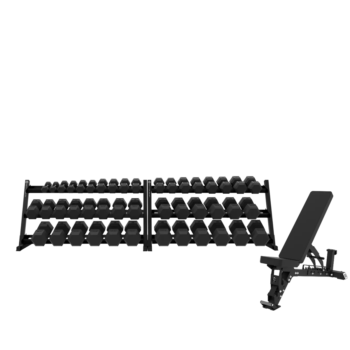 Hex Dumbbell Set & Bench Bundle
