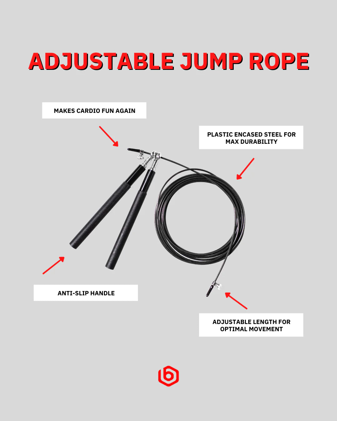 Adjustable Jump Rope | Home Workout Footprint