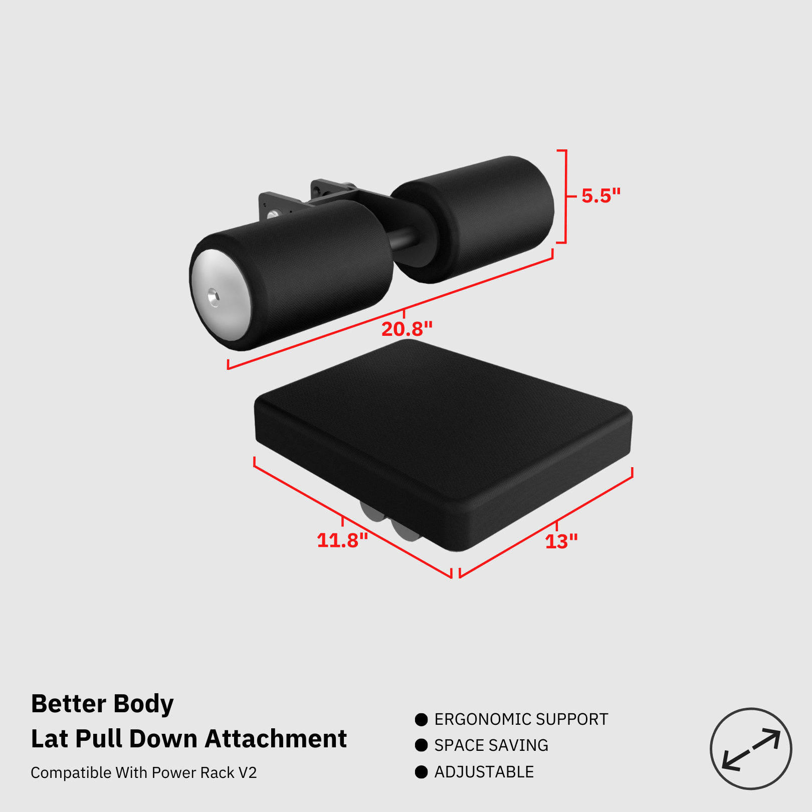 Adjustable Lat Pull Down Attachment Footprint