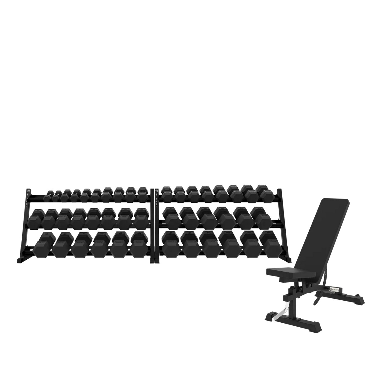 Hex Dumbbell Set & Bench Bundle