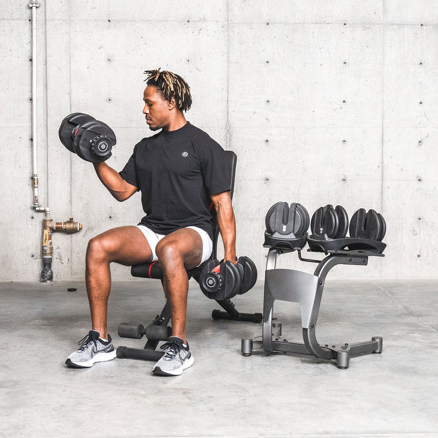 Pro Dumbbells, Rack & Foldable Bench Bundle