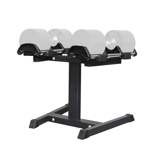 black adjustable dumbbell rack for home gyms